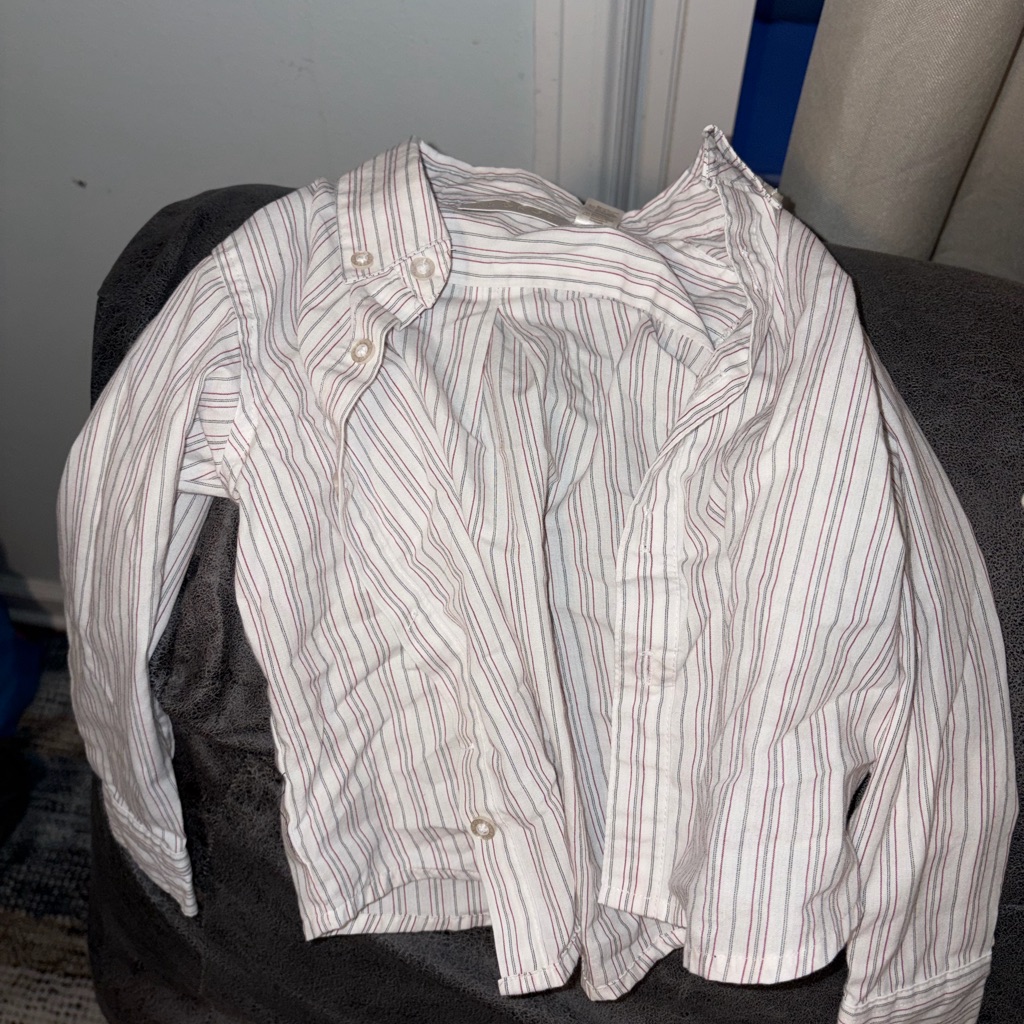 Striped White Kids Shirt